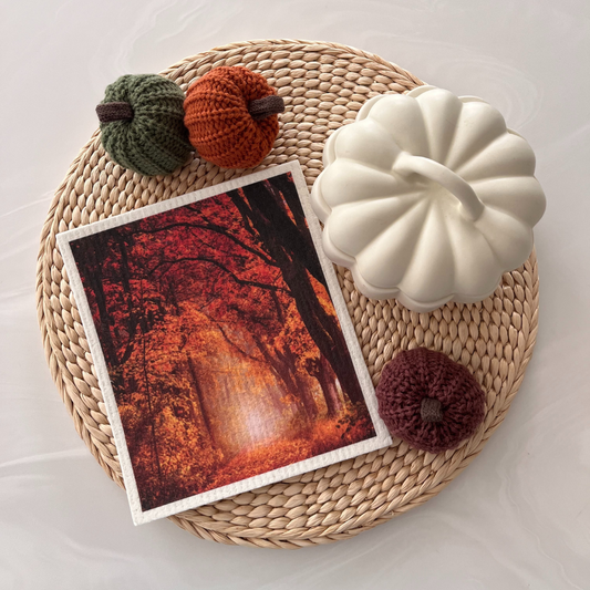 Swedish dishcloth Autumn Leaves