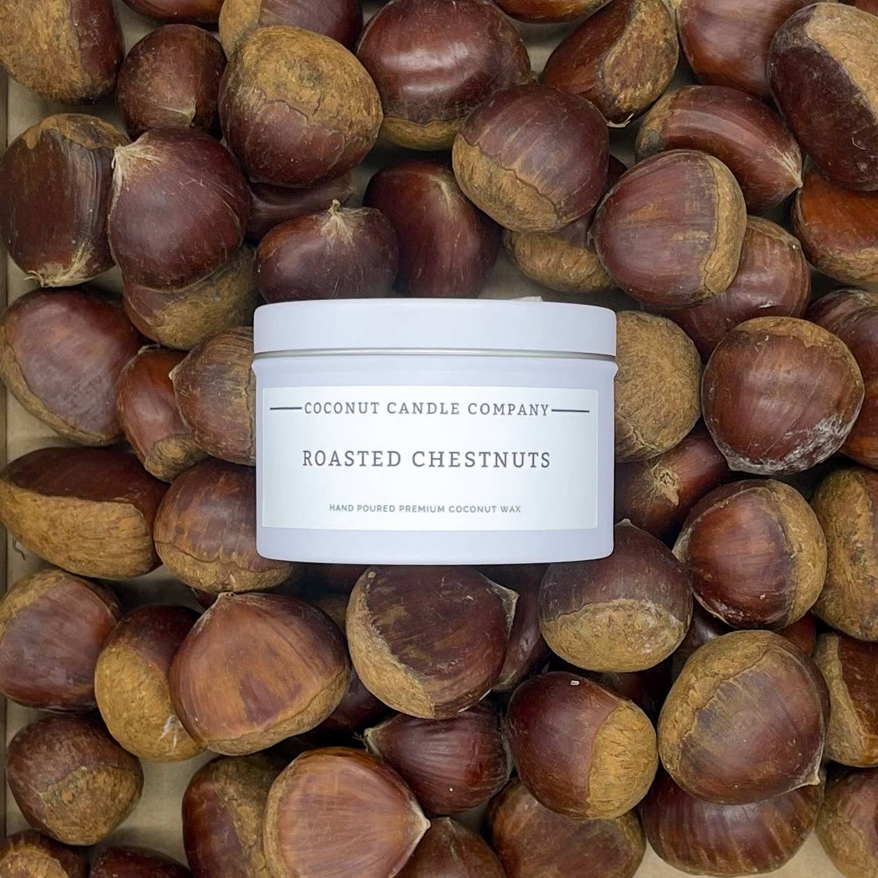 Roasted Chestnuts Metal Tin Candle