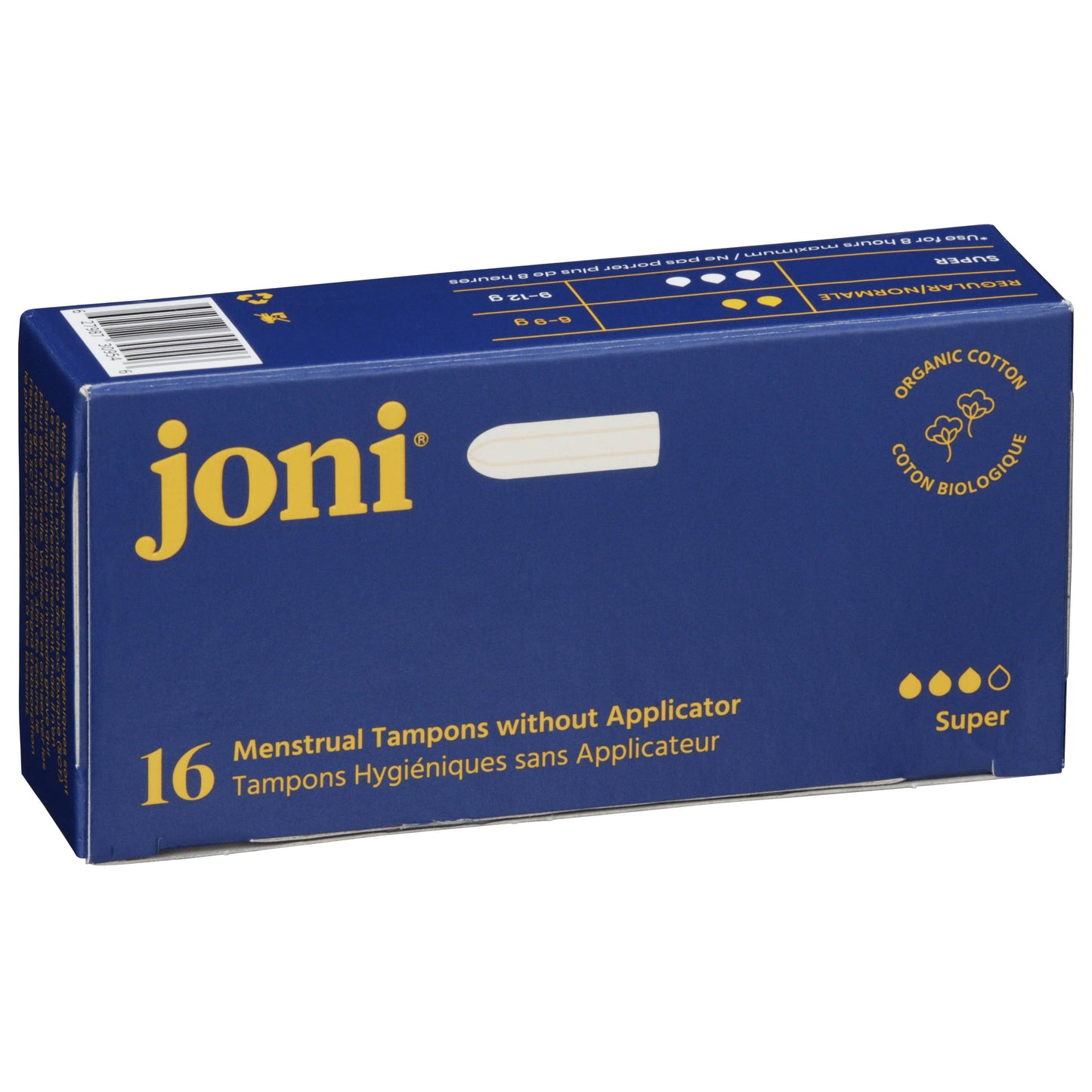 Joni Super Organic Cotton Non-Applicator Tampons
