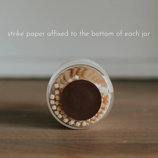 Dark Wood Black Tipped Matches in Apothecary Jar - No Label