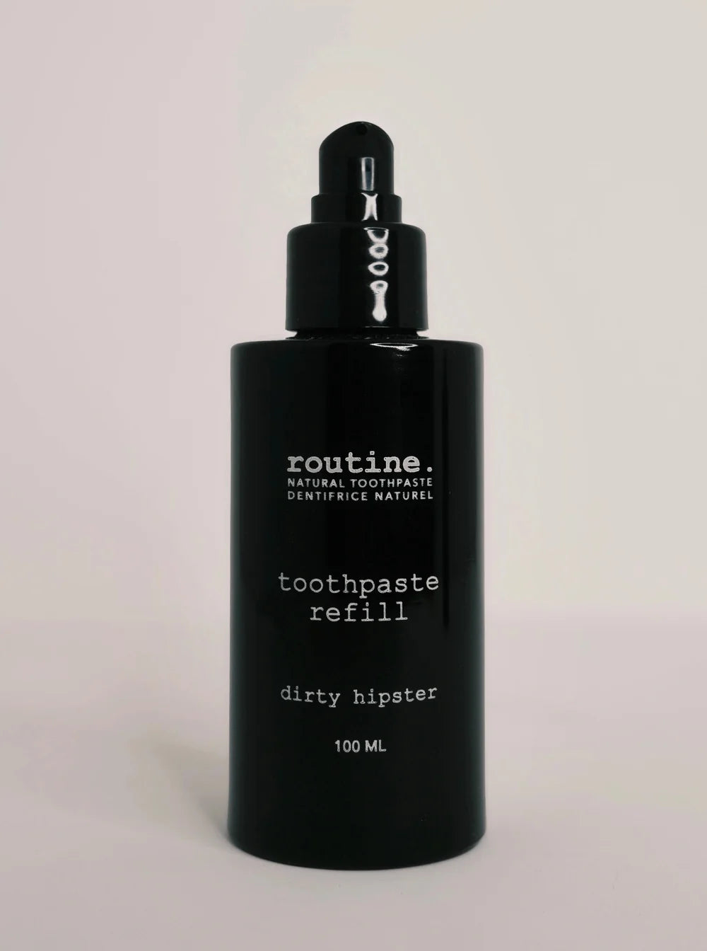 Routine - Empty Dirty Hipster Toothpaste bottle - refillable with pump
