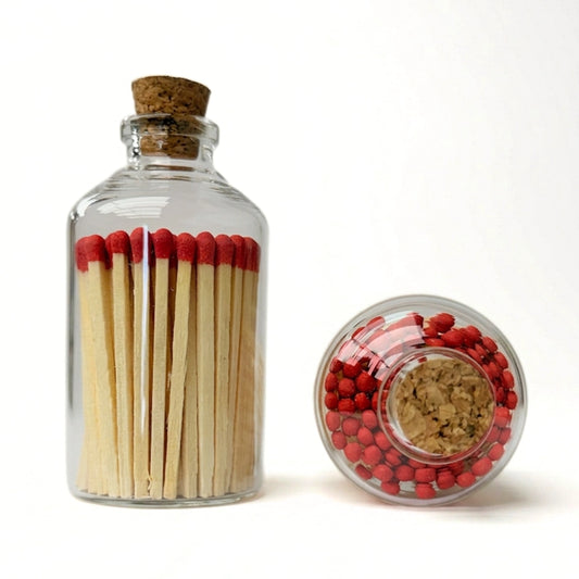 Matchstick Boutique - Red Tipped Safety Matches in Apothecary Jar