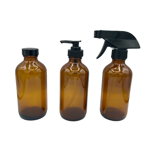 8 oz Amber Glass Bottle Spray or Pump