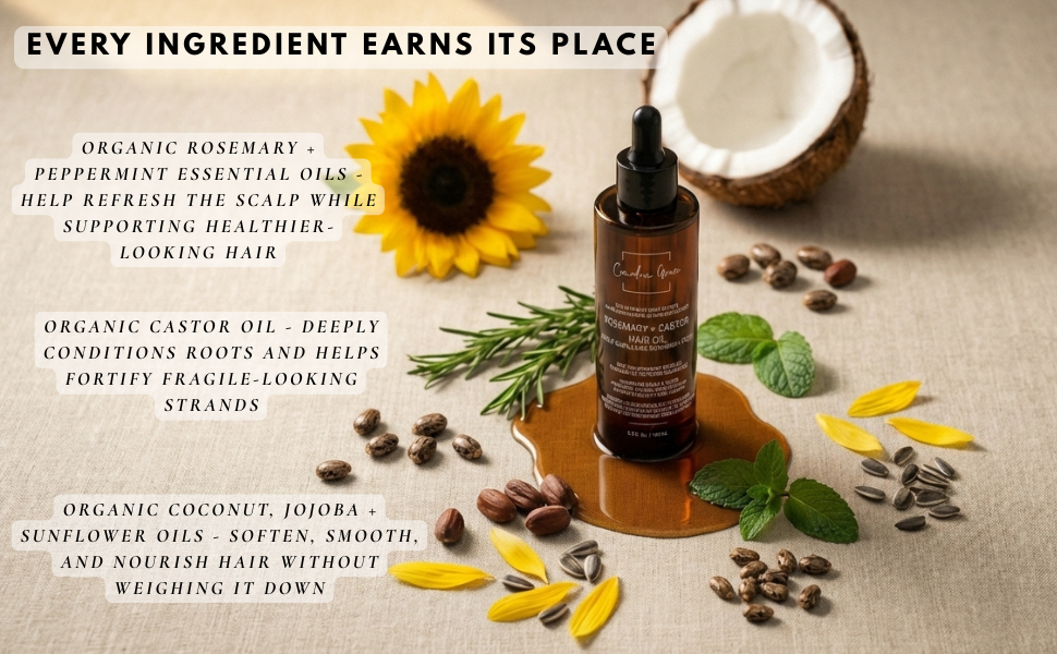 Rosemary + Castor Hair Oil  - The Ultimate Root Revival
