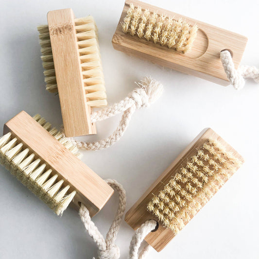 Double Sided Bamboo Nail Brush - Natural Sisal Bristles