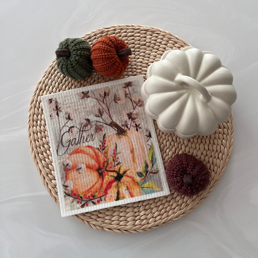 Swedish Dishcloth Pumpkin Autumn Gather