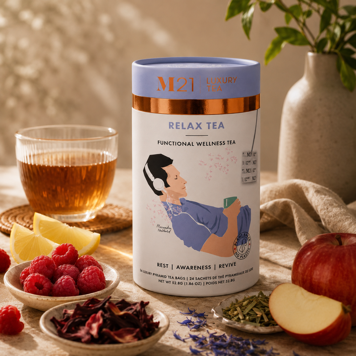 Tega Organic Tea - Relax Luxury Herbal tea | Canadian | 24ct