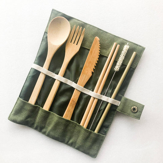 Bamboo Cutlery Set | Zero Waste Reusable | Washable Organic