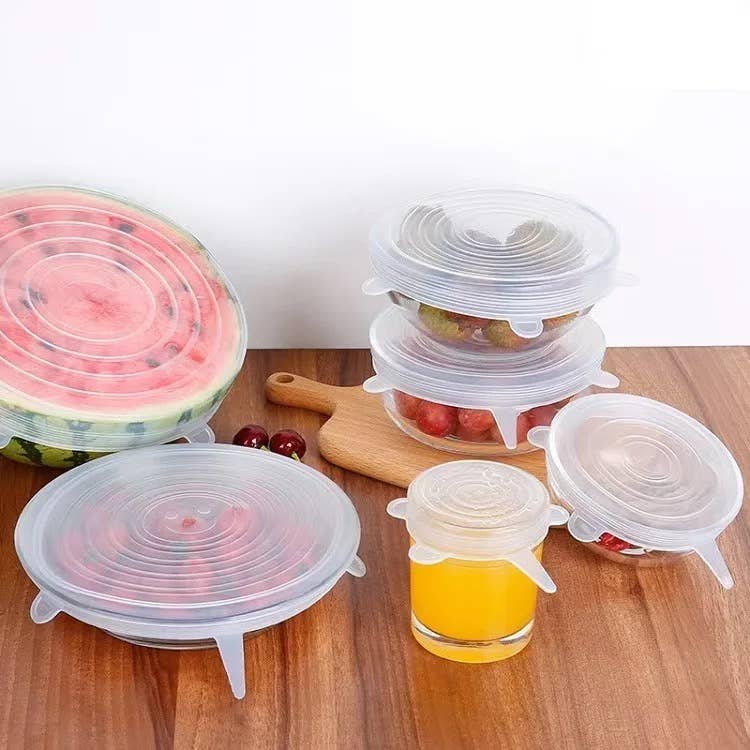 Eco-Friendly Silicone Stretch Food & Dish Covers – Set of 6