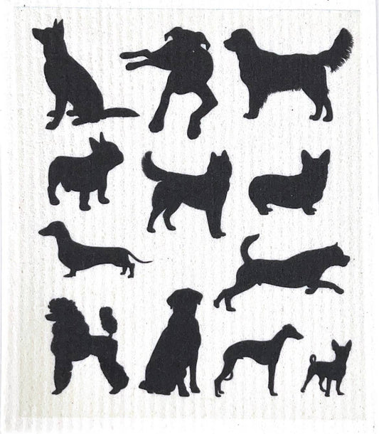 Swedish dishcloth Dog Silhouette Mix