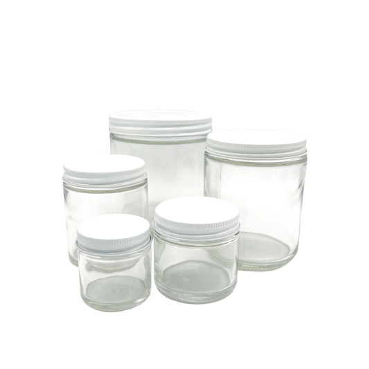 Straight Sided Glass Jar - various size