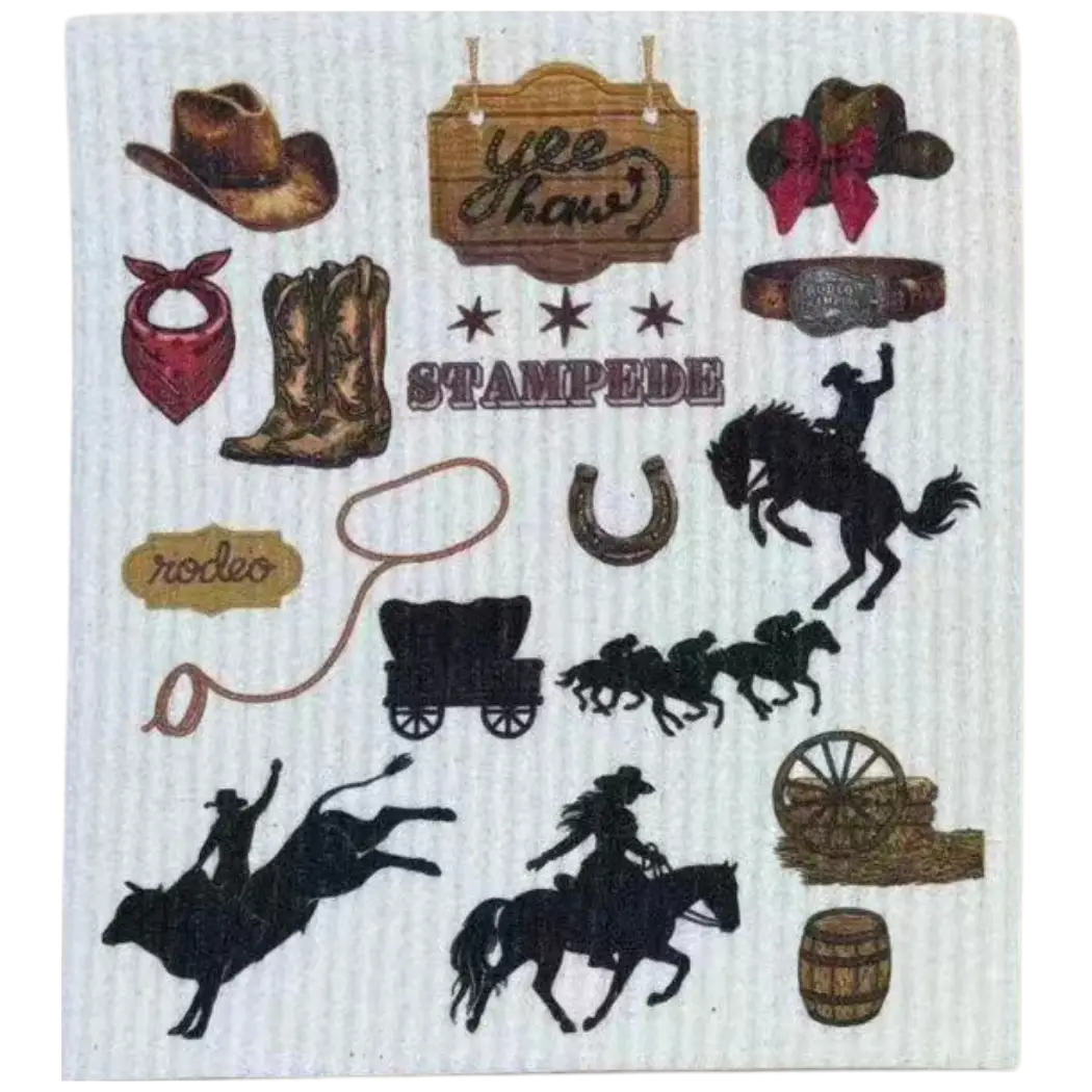 The Good Kitchen - Swedish Dishcloth Cowboy Stampede