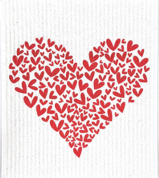 Swedish dishcloth All Hearts