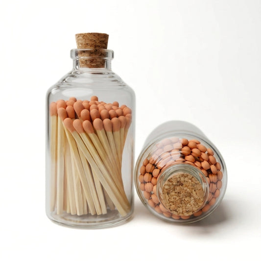 Matchstick Boutique - Apricot Tipped Safety Matches in Apothecary Jar