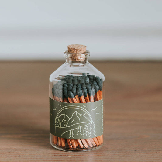 Evergreen Mountains Safety Matches Apothecary Jar - Gift