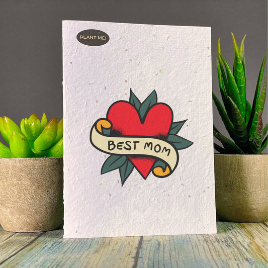 Best Mom Tattoo Mothers Day Plantable Greeting Card